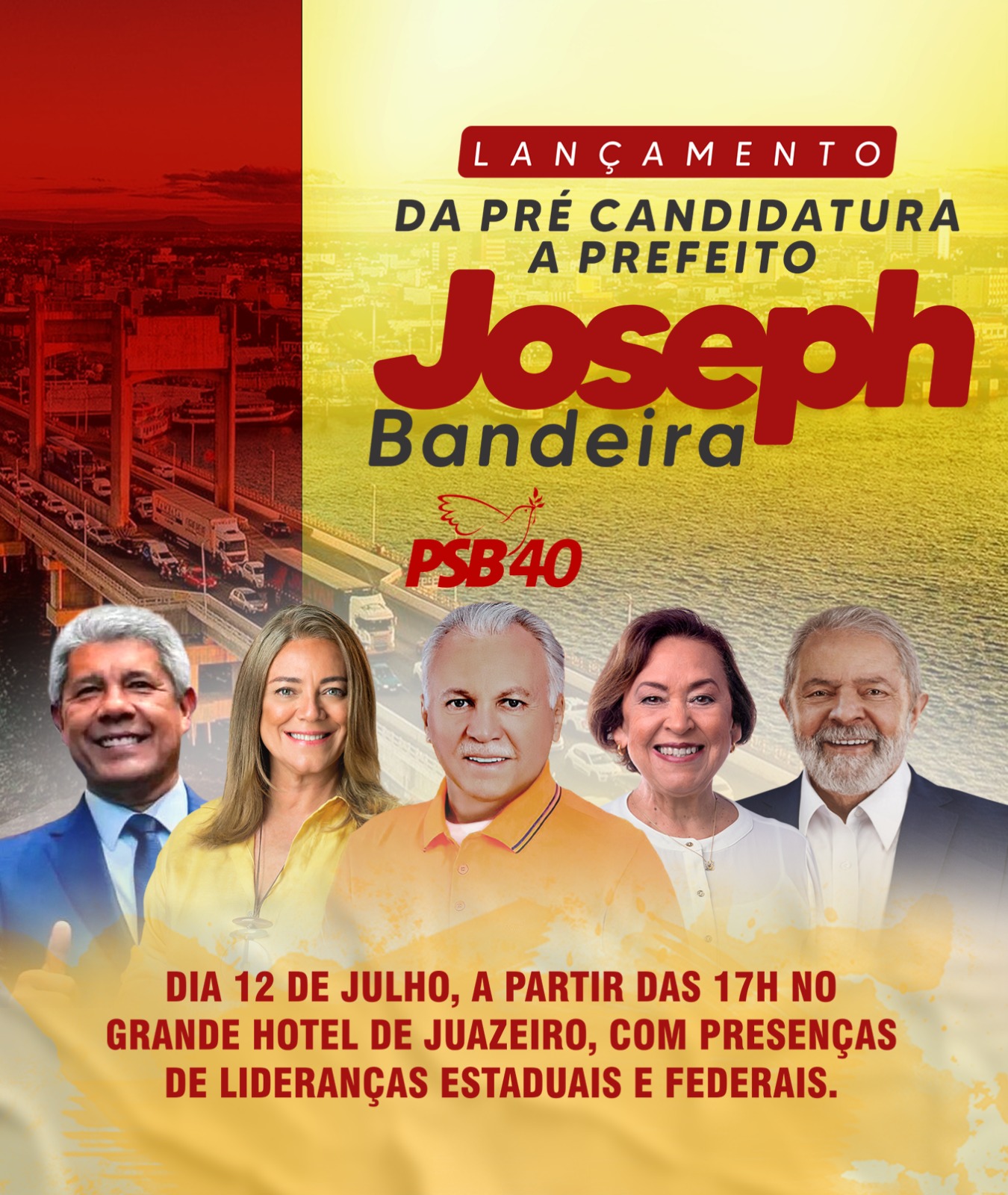 Confirmada: Pré-candidatura de Joseph Bandeira será lançada oficialmente na sexta, dia 12