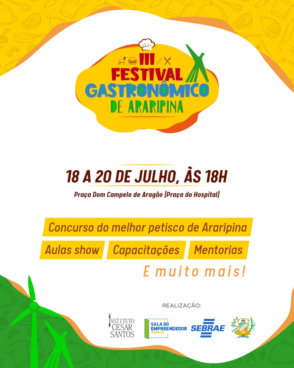 3ª edição do Festival Gastronômico de Araripina começa nesta quinta-feira na praça Dom Campelo