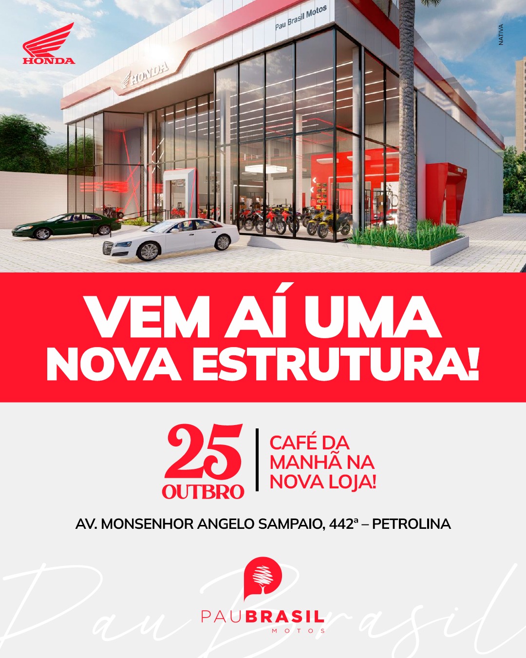 Com mais espaço e novos conceitos a Pau Brasil Motos ganha concessionária moderna em Petrolina