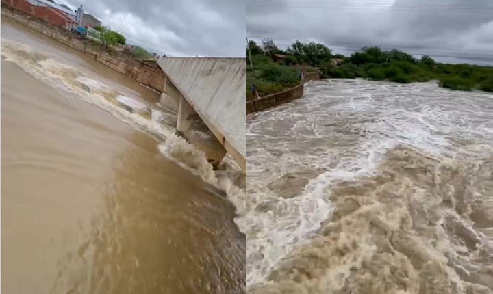 Membro do DNOCS faz alerta para riscos de pesca e banhos em sangradouro no Açude de Pinhões