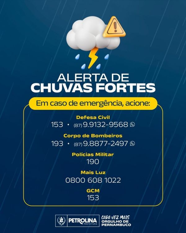 Chuvas:  20 pessoas foram desalojadas e encaminhadas para casas de familiares e amigos em Petrolina