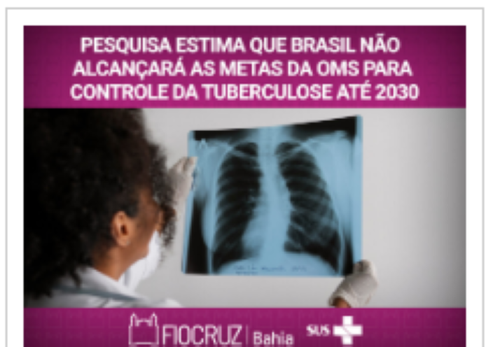 Pesquisa estima que Brasil não alcançará as metas da OMS para controle da tuberculose até 2030