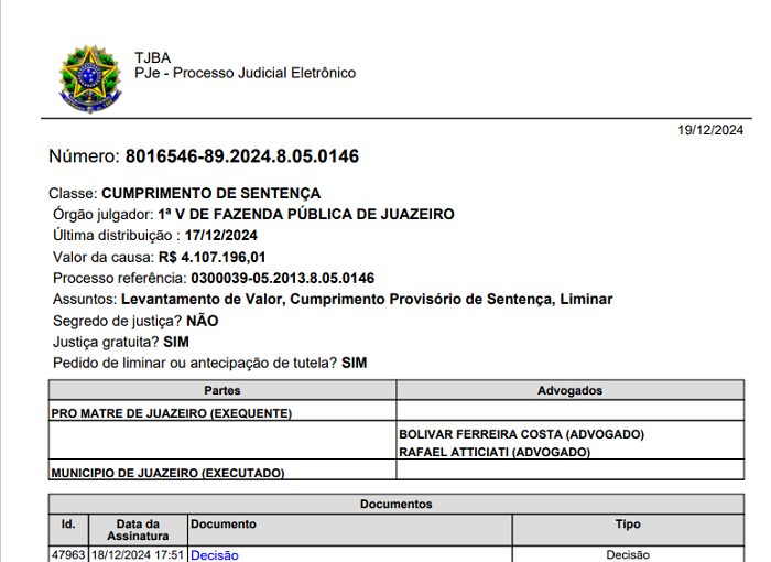 Justiça determina bloqueio de R$ 4mi nas contas da prefeitura referente a dívida com a promatre