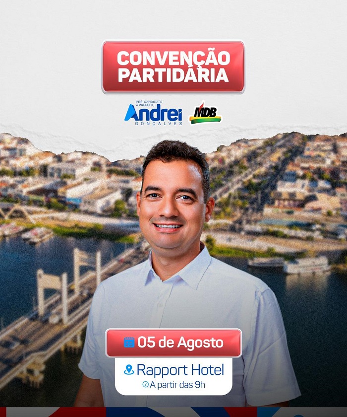 MDB anuncia data da convenção partidária para oficializar a candidatura de Andrei Gonçalves à Prefeitura de Juazeiro-BA