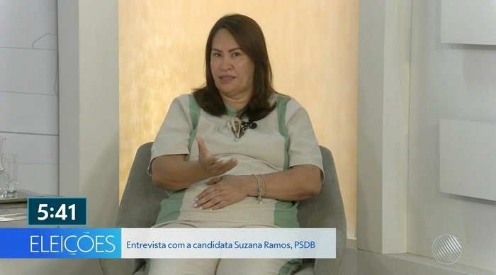 Suzana participa de entrevista à TV e confirma favoritismo nas eleições , diz assessoria