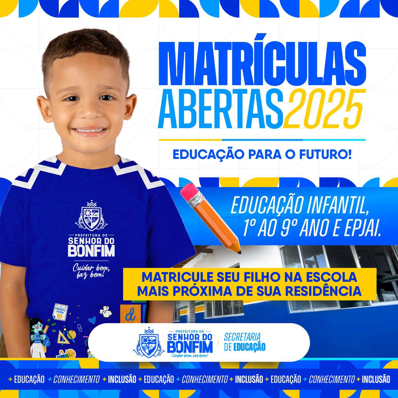 Prefeitura de Senhor do Bonfim segue com matrículas abertas para o ano letivo de 2025 na Rede Municipal de Ensino