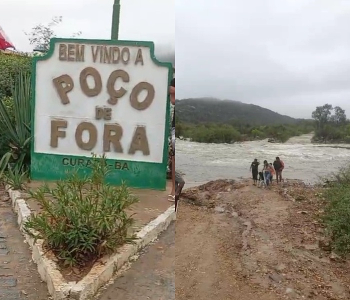 Poço de Fora em Curaçá está ilhado. Choveu 205mm em menos de 24 horas