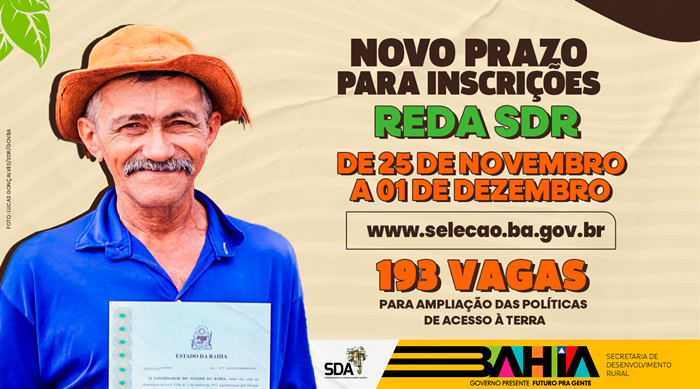 Novo prazo: REDA da SDR terá inscrições abertas de 25 de novembro a 1 de dezembro