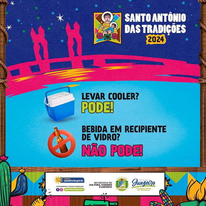 Santo Antônio das Tradições: Prefeitura de Juazeiro proíbe venda de bebidas em garrafas de vidro e churrasco em espeto e libera a entrada com cooler