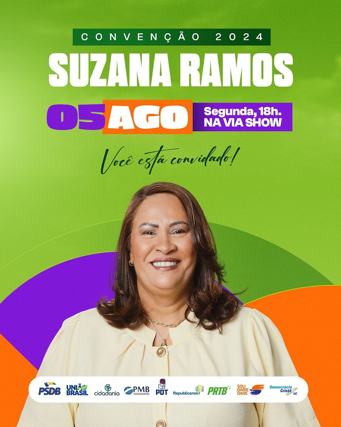 Convenção para homologar Suzana Ramos na disputa à reeleição será na segunda (5), na Via Show