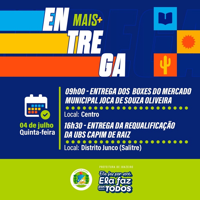 Prefeitura de Juazeiro entrega novos boxes do Mercado Joca de Souza Oliveira e ampliação da UBS de Capim de Raiz nesta quinta-feira (4)