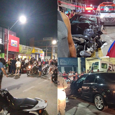 Acidente na Avenida Adolfo Viana em Juazeiro deixa feridos os passageiros de uma moto CG