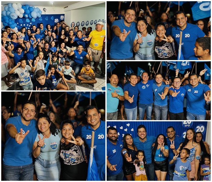 Onda Azul invade Poço de Fora na inauguração do comitê de Adriano e Juninho, relata assessoria