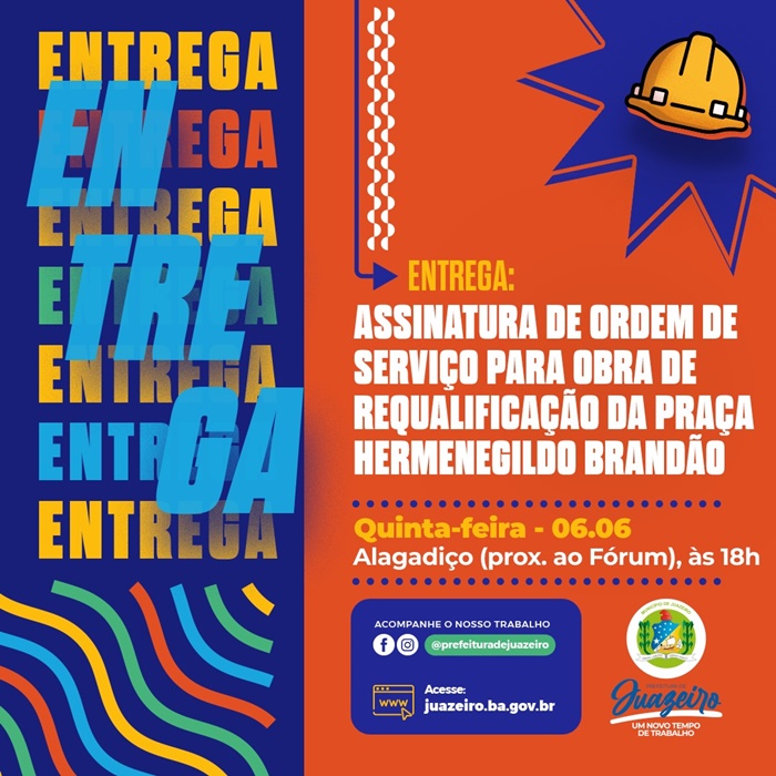 Prefeitura de Juazeiro vai dar Ordem de Serviço para requalificação da Praça Hermenegildo Brandão, no bairro Alagadiço, nesta quinta-feira (6)