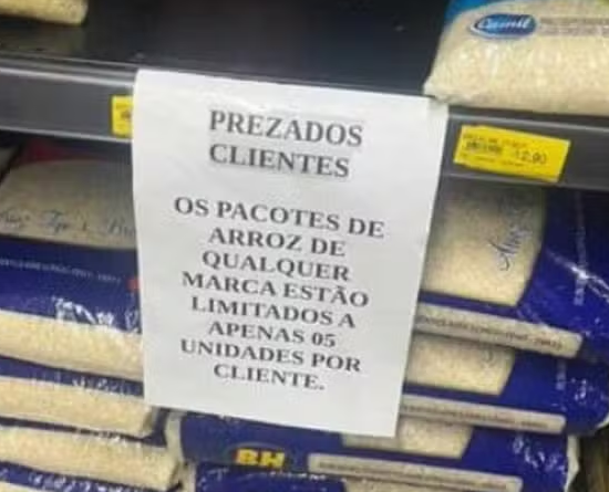 Juazeiro/Petrolina: leitor solicita fiscalização Prodecon nos supermercados: "estão limitando compra de arroz"