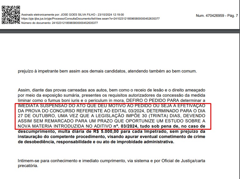 Urgente: Provas do Concurso Público da Prefeitura de Juazeiro marcadas para este domingo (27) foram novamente suspensas. Confira