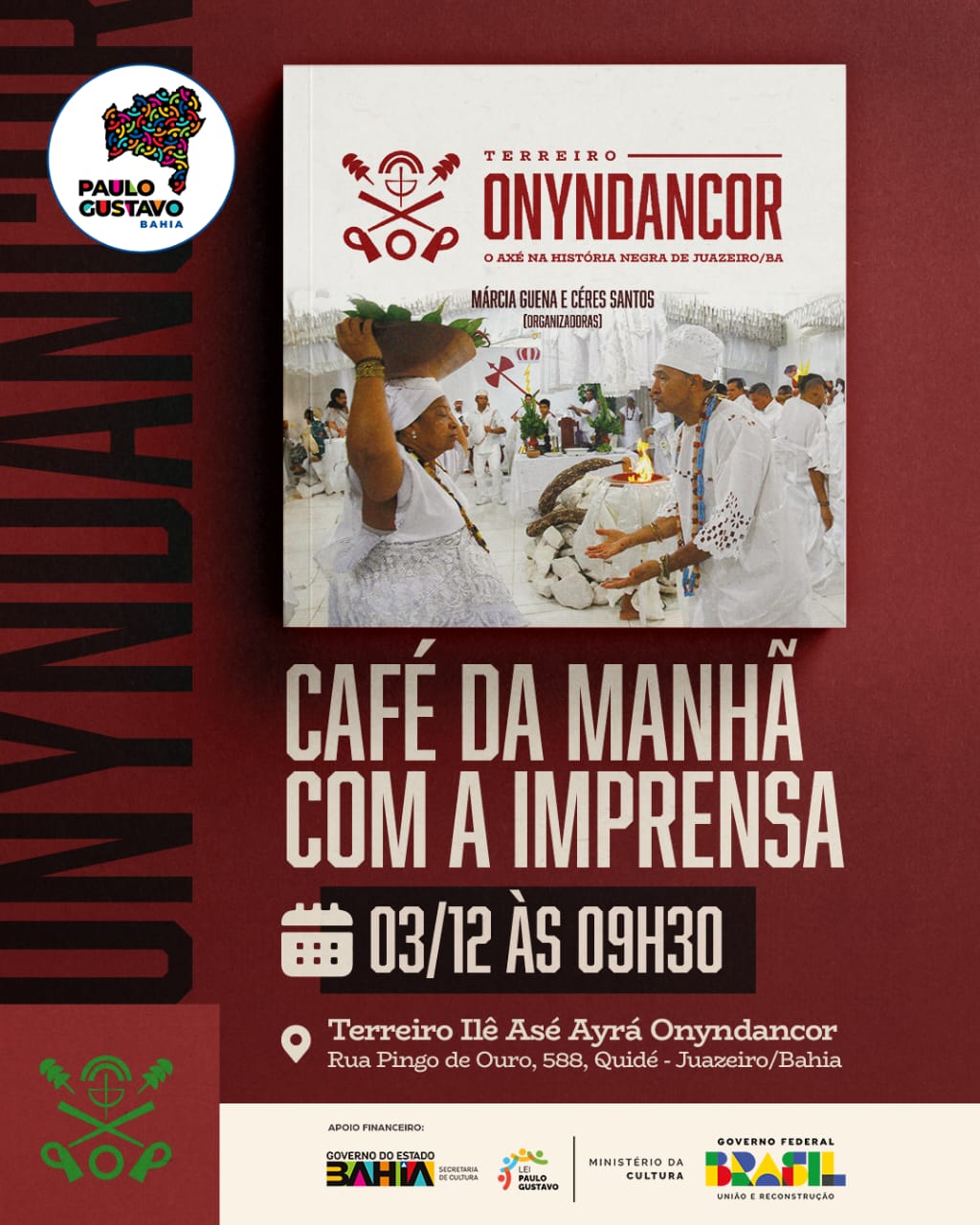 Livro "Terreiro Onyndancor: O Axé na História Negra de Juazeiro será lançado na quinta-feira (05) dezembro