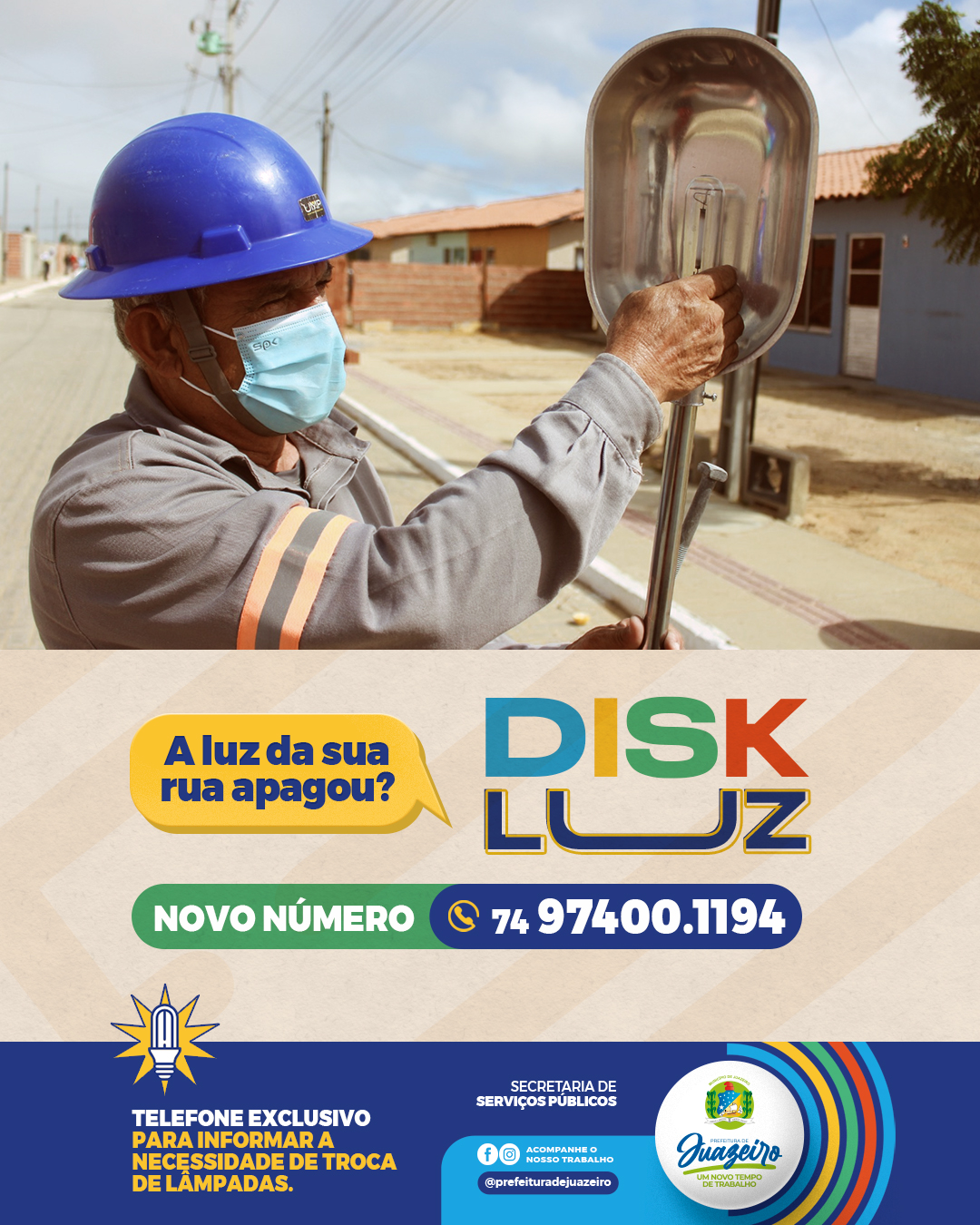 Prefeitura de Juazeiro informa novo número do Disk Luz