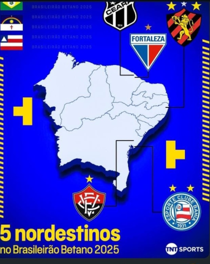 Campeonato Brasileiro de Futebol 2025 terá cincos times do Nordeste 