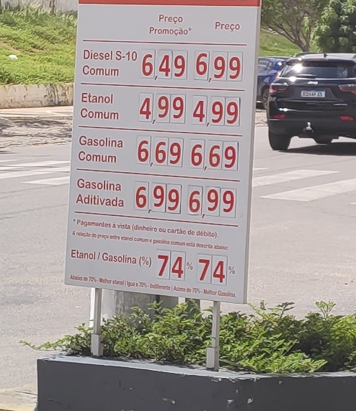 Preço da gasolina vendida em Juazeiro chega a R$6,99 o litro