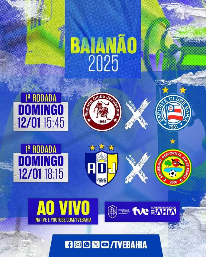 Campeonato Baiano de Futebol 2025  começa sábado com todos os jogos na TVE