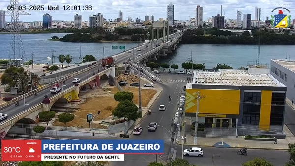 Prefeitura inova: população de Juazeiro ganha videomonitoramento, em tempo real, do trânsito da ponte