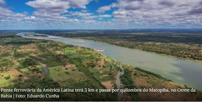 Trecho Rio São Francisco aterrado e árvores centenárias derrubas é o retrato para construir extensão da Ferrovia, denuncia lideranças quilombolas