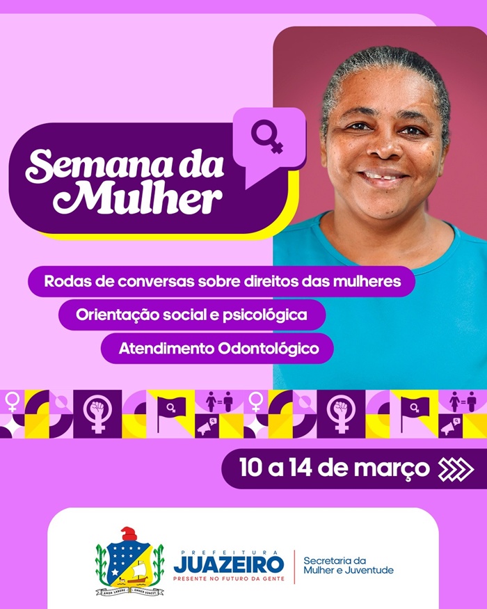  Secretaria da Mulher e Juventude divulga Programação da 2ª Semana para o mês da Mulher