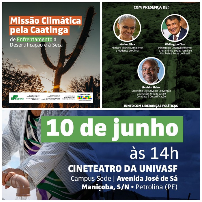 Ministra do Meio Ambiente e Mudança do Clima, Marina Silva participa de evento em Petrolina nesta segunda-feira (10)
