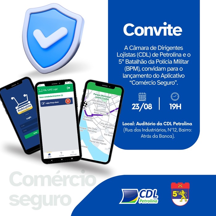 CDL lança aplicativo "Comércio Seguro" em parceria com o 5º BPM