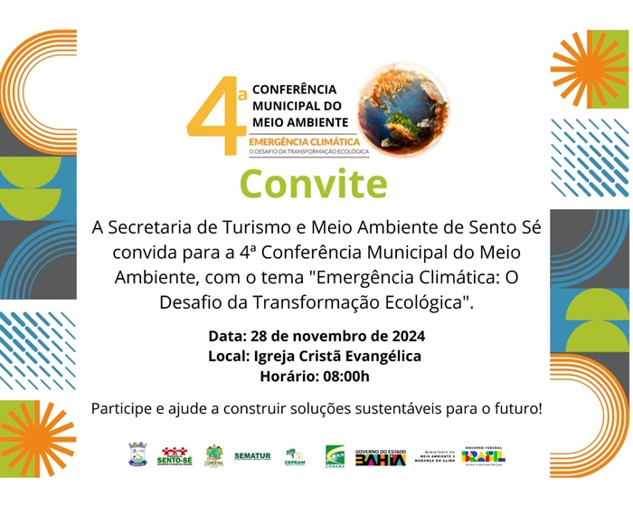 Prefeitura de Sento Sé abre inscrições para a 4ª Conferência Municipal do Meio Ambiente