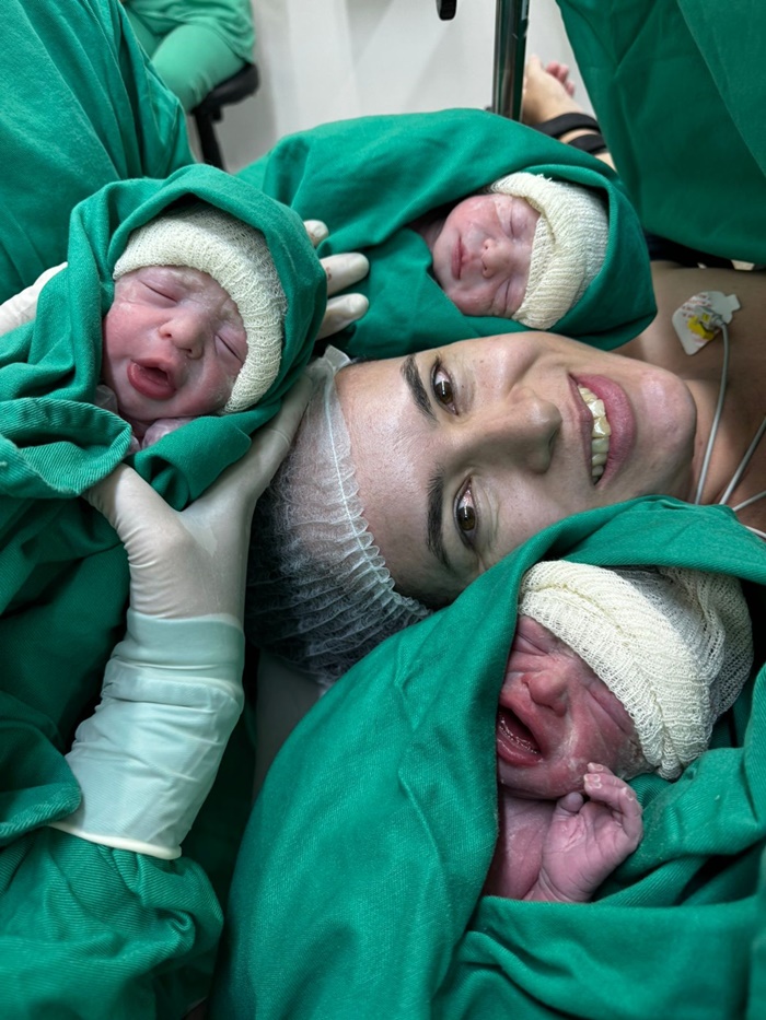 Mãe dá à luz a trigêmeas idênticas em hospital de Petrolina